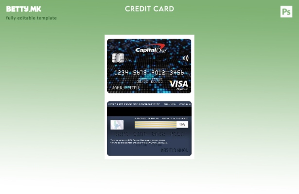 Модерен стил на USA Capital One шаблон за картичка за потпис на банка за виза